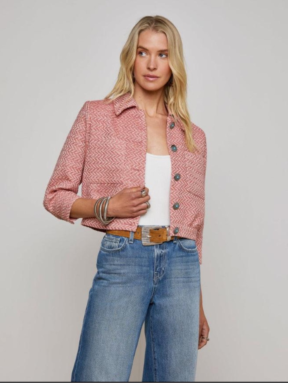 l’agence Jia Tweed Crop Jacket
